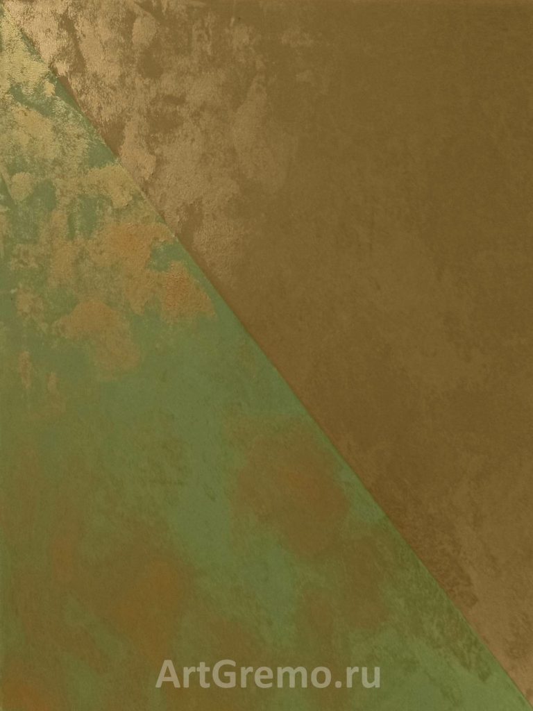 Фрагмент геометрического рисунка на заводе "Труд" с использованием золотой краски.