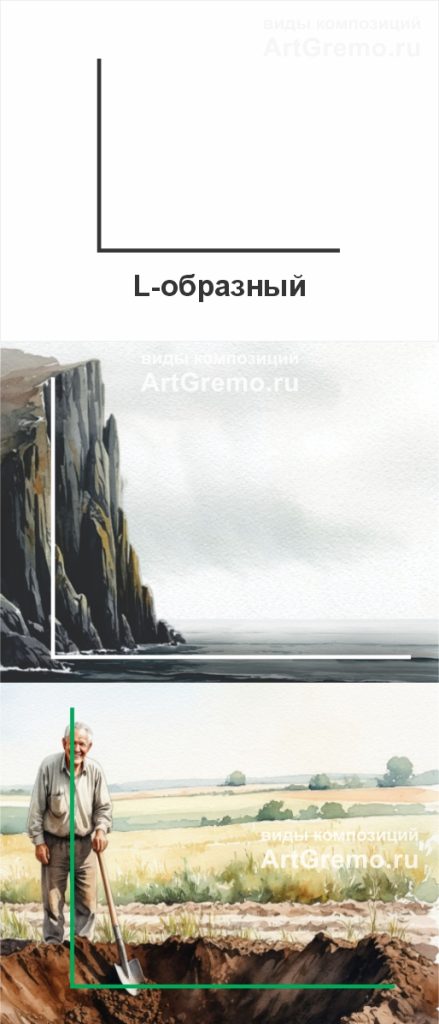 Композиция L-образная